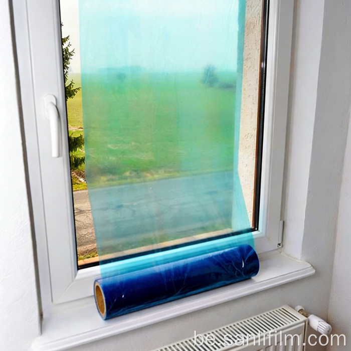 Абарона ад ультрафіялетавых прамянёў для ахоўнай плёнкі для шкла або вокнаў